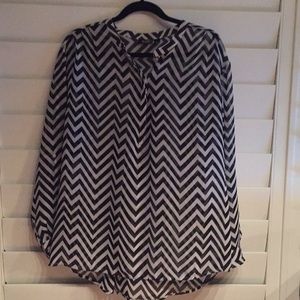 A.N.A Black & White Chevron Tunic